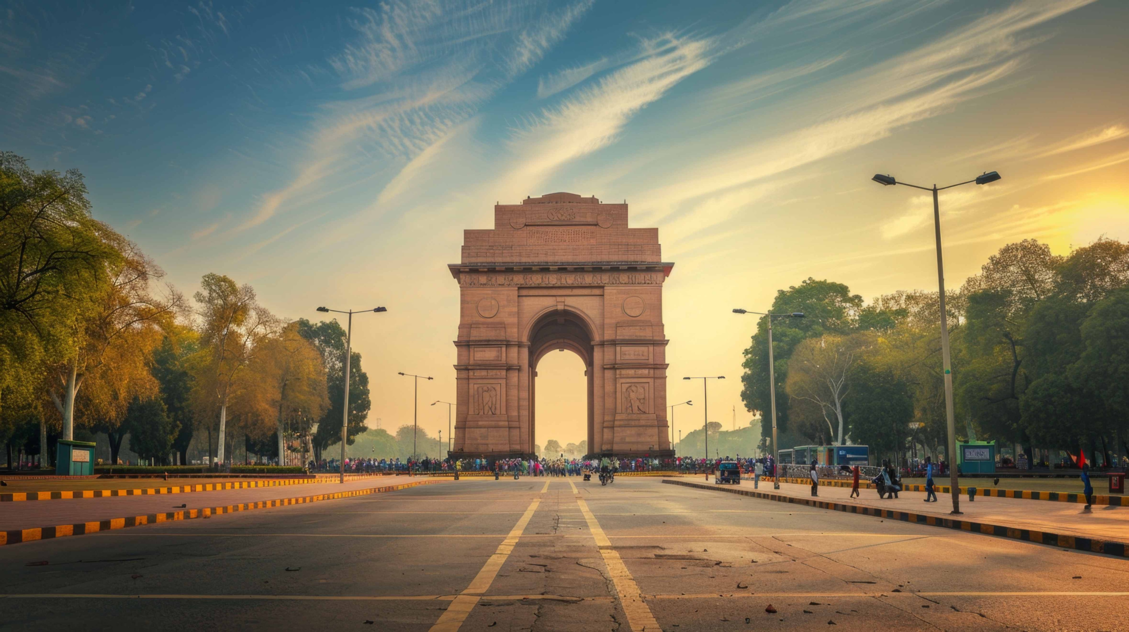 India Gate at sunset, New Delhi