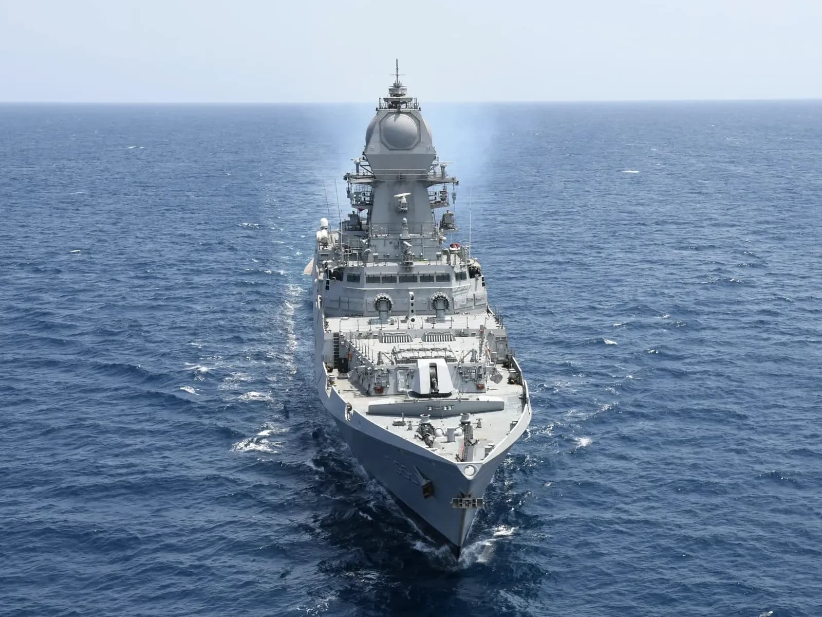 Indian Navy destroyer INS Imphal at sea