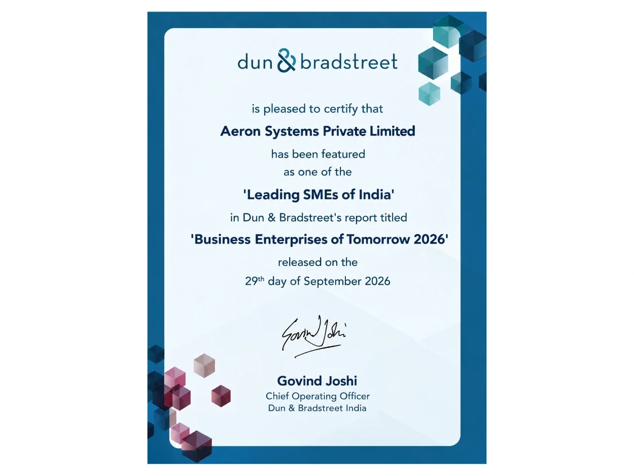 Aeron Systems Recognised Among Leading SMEs of India image