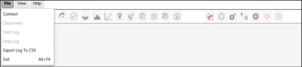 AICS File menu open with the Connect option