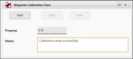 Magnetic Calibration View confirming the calibration was saved successfully
